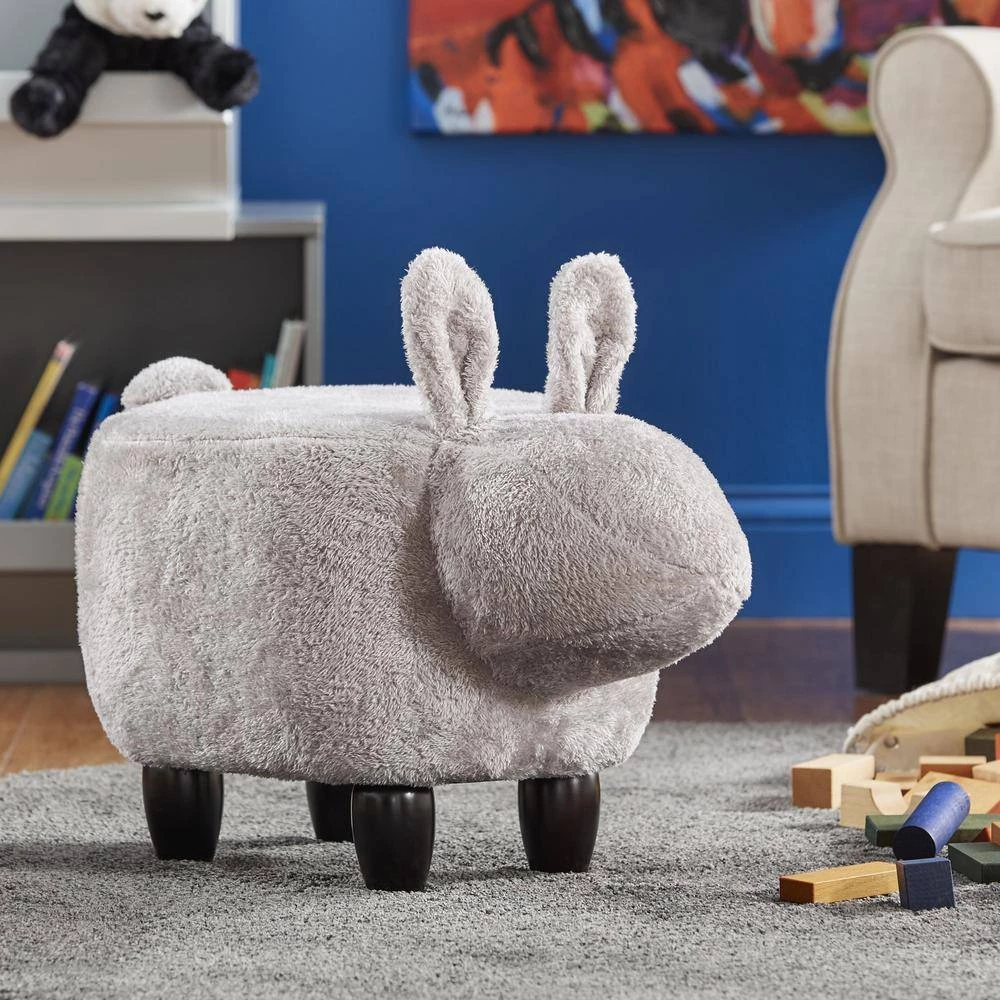 Gray Rabbit Animal Ottoman by HomeSullivan - Image 2