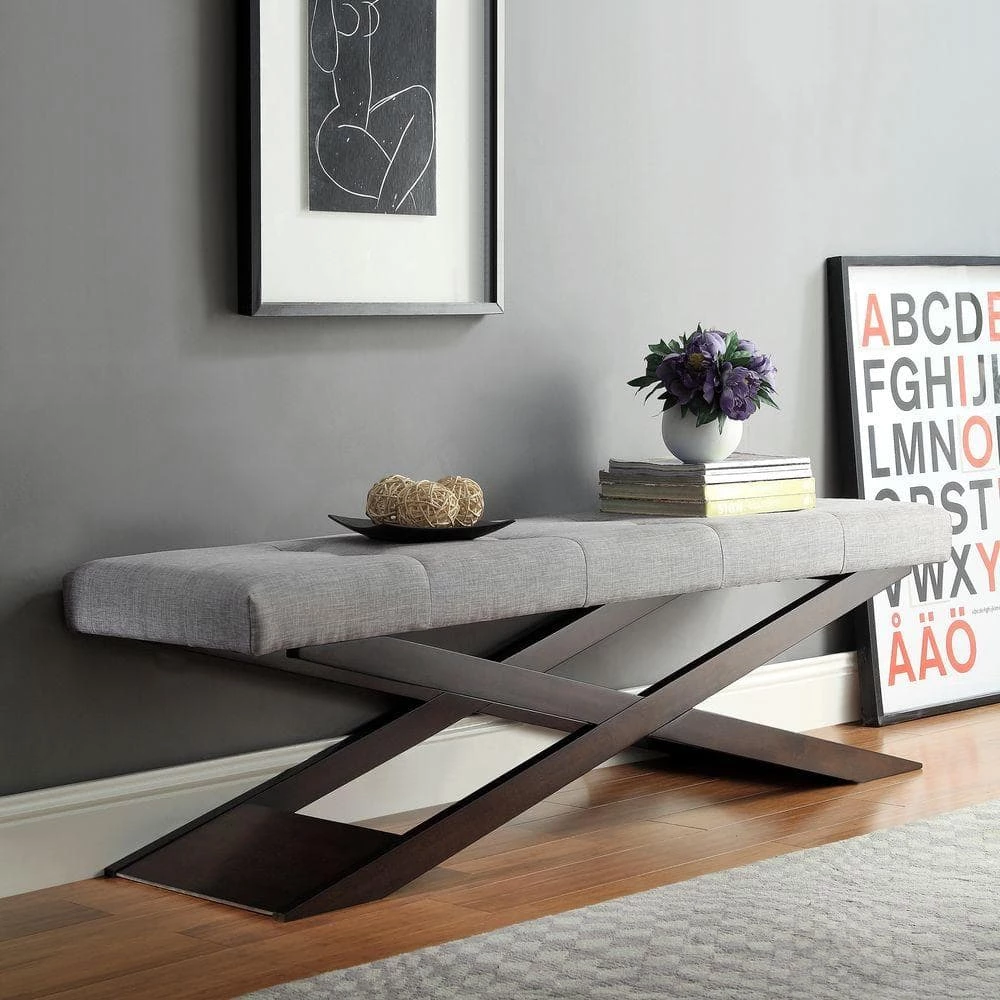 Spencer Gray Bench by HomeSullivan - Image 5