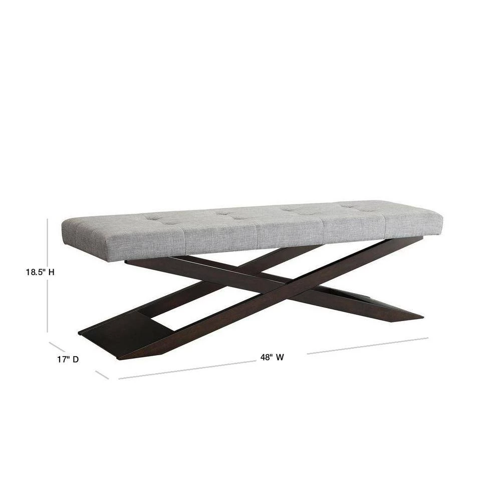 Spencer Gray Bench by HomeSullivan - Image 3