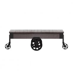 Grey Vintage Industrial Rustic Coffee Table by HomeSullivan