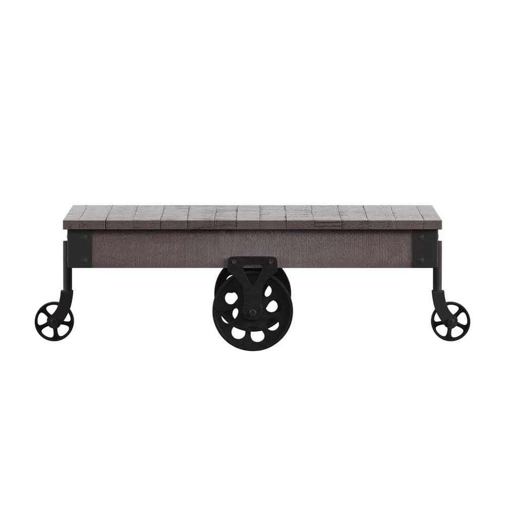 Grey Vintage Industrial Rustic Coffee Table by HomeSullivan