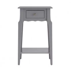 16.75 in. Grey 1-Drawer Wood Storage End Table by HomeSullivan