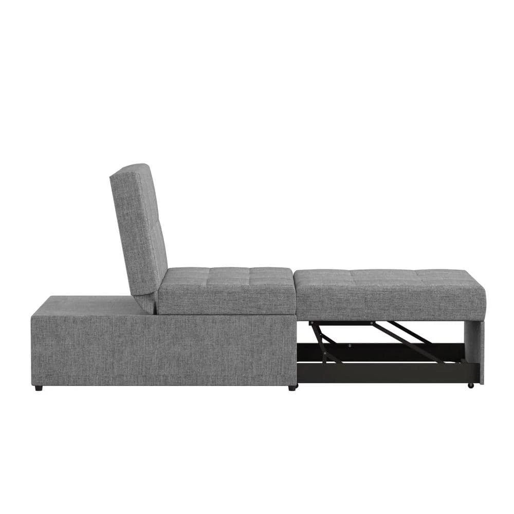Light Grey Convertible Ottoman by HomeSullivan - Image 5