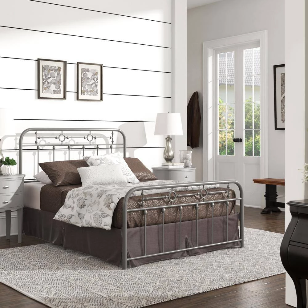 Grey Metal Spindle Full Platform Bed by HomeSullivan - Image 3