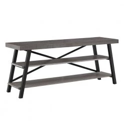 Gray Rustic X-Base 60-Inch Tv Stand Fits TV's up to 65" by HomeSullivan