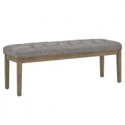 52 in. Gray Premium Tufted Reclaimed Look Upholstered Bench by HomeSullivan