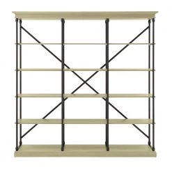 Ivory White Cornice Triple Shelving Bookcase by HomeSullivan