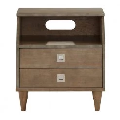 Light Charcoal Grey Nightstand 2-Drawer by HomeSullivan