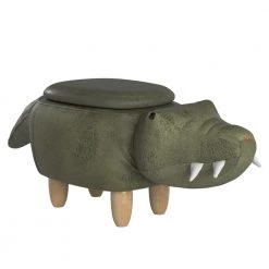 Moss Green Alligator Animal Storage Ottoman by HomeSullivan