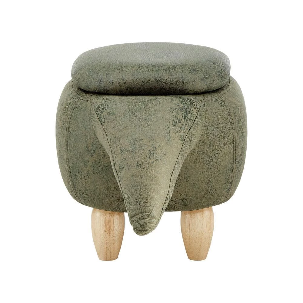 Moss Green Alligator Animal Storage Ottoman by HomeSullivan - Image 6