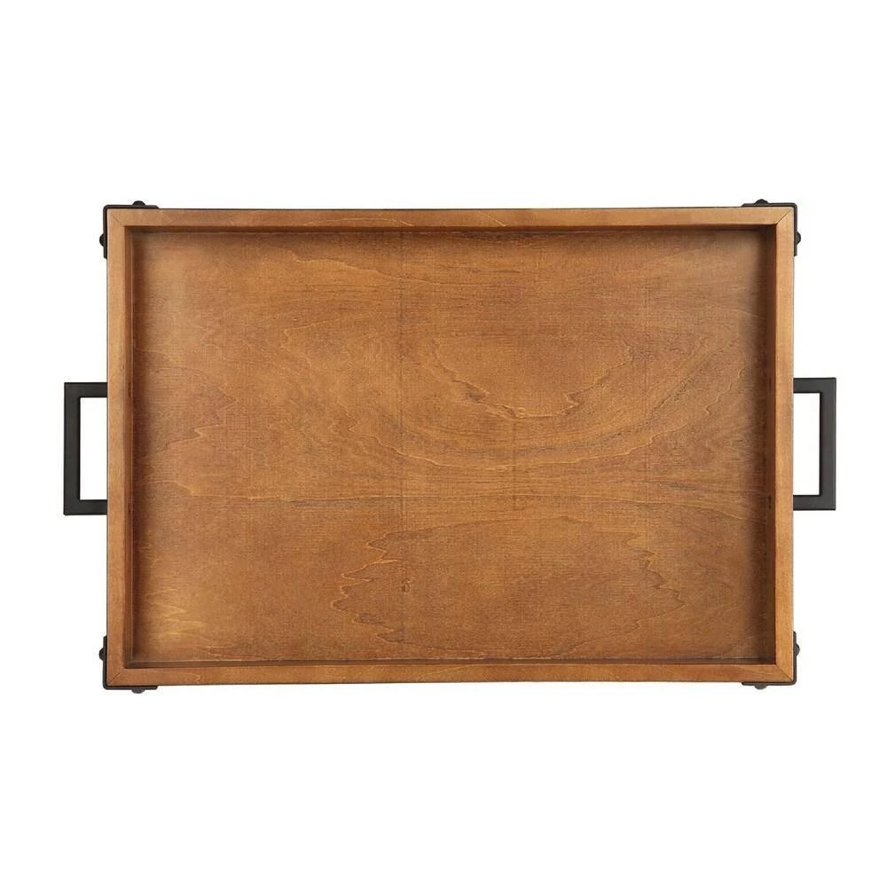 Natural Rustic Serving Cart with Wine Inserts And Removable Tray Top by HomeSullivan - Image 7