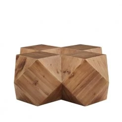 Natural Reclaimed Wood Geometric Coffee Table by HomeSullivan