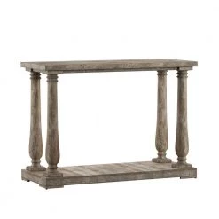 Light Distressed Natural Baluster Reclaimed Wood Sofa Table by HomeSullivan