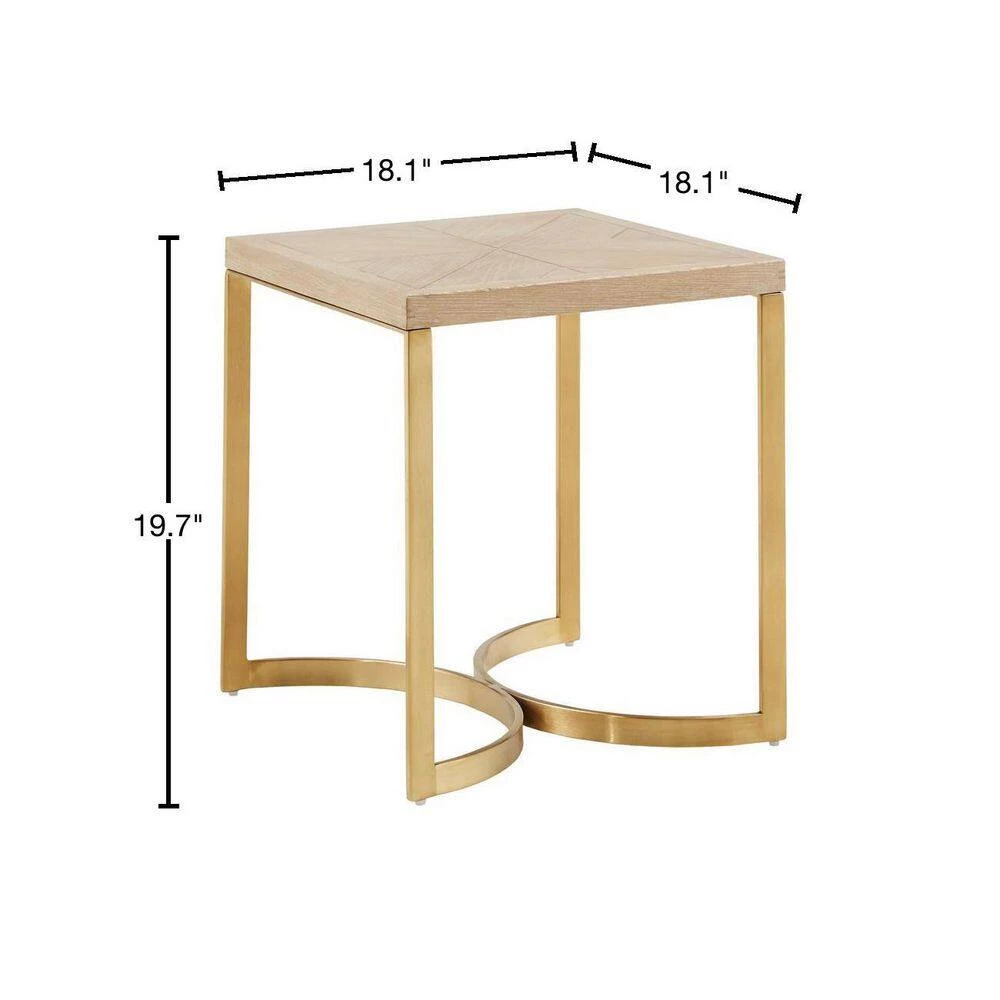 Natural and Gold Table by HomeSullivan - Image 2