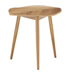 24 in. Natural Wood Finish Leaf Shape End Table by HomeSullivan