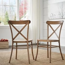 Oak Metal Dining Chairs (Set of 2) by HomeSullivan