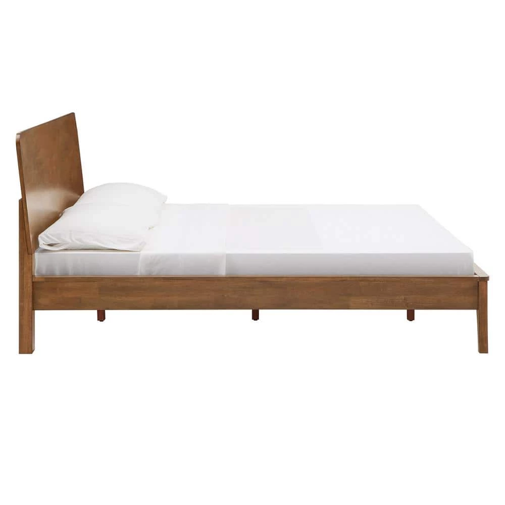 Oak Finish Wood King Platform Bed by HomeSullivan - Image 5
