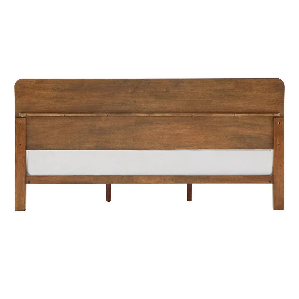 Oak Finish Wood King Platform Bed by HomeSullivan - Image 6