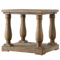 28 in. Light Pine Distressed Natural Baluster Reclaimed Wood End Table by HomeSullivan