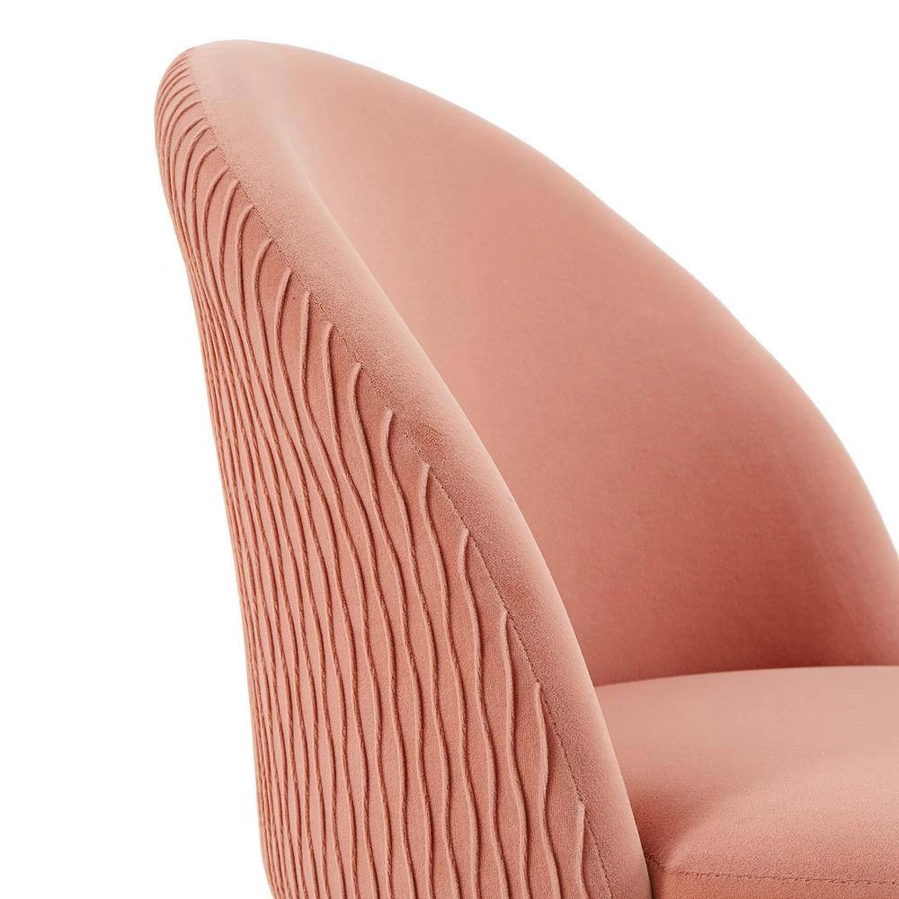 Pink Arc Back Velvet Ripple Pattern Office Chair by HomeSullivan - Image 7