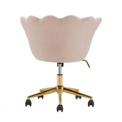 Pink Velvet Seashell Office Chair by HomeSullivan