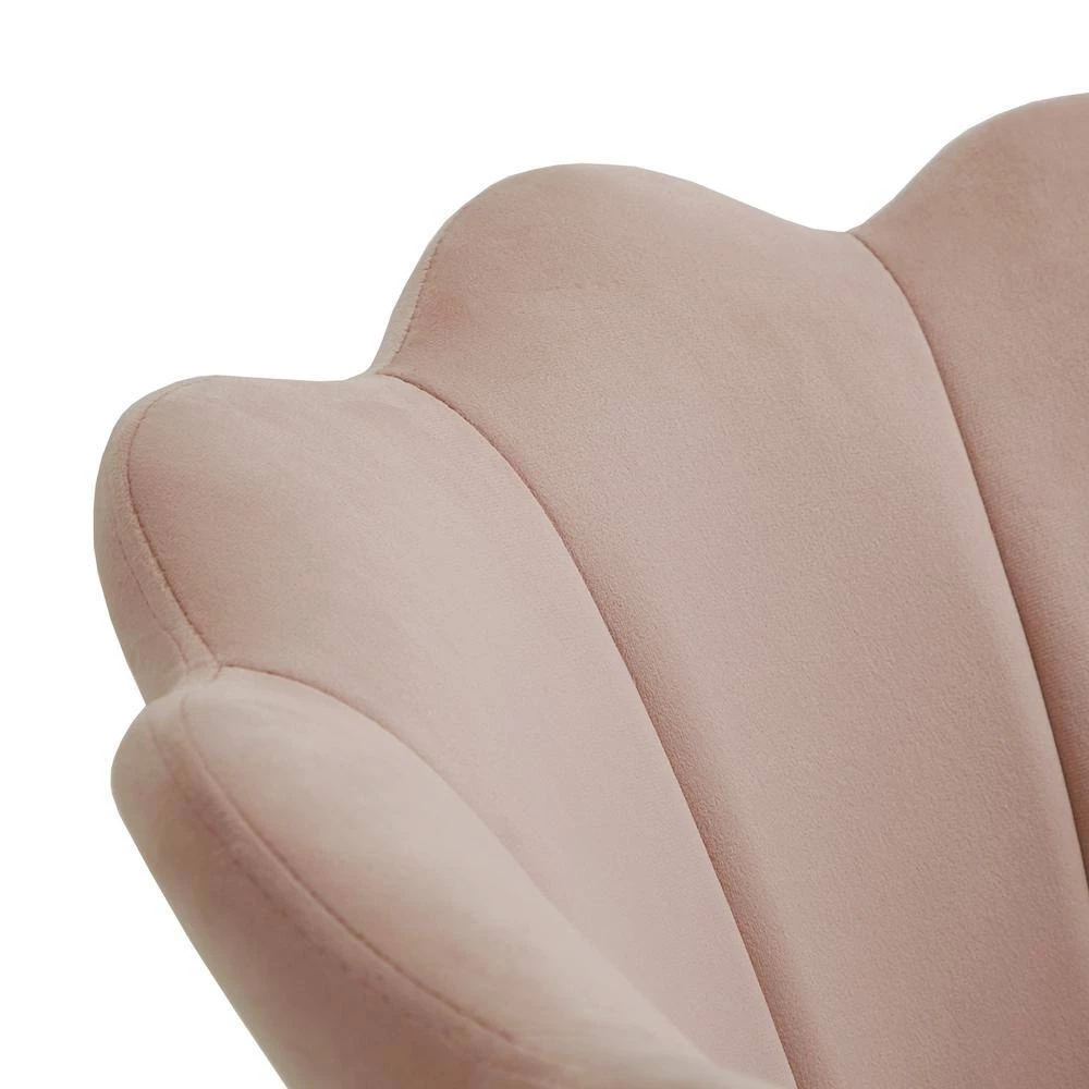 Pink Velvet Seashell Office Chair by HomeSullivan - Image 6