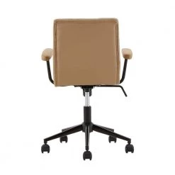 Tan Faux Leather Tufted Office Chair by HomeSullivan