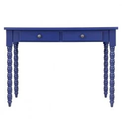 42 in. Twilight Blue 2-Drawer Helix Legs Office Desk by HomeSullivan