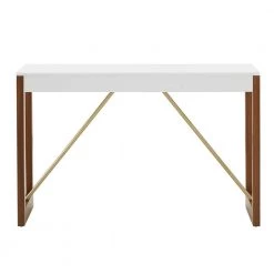 47.2 in Two-Tone High Gloss White And Walnut Finish Sofa Table by HomeSullivan