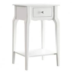 16.75 in. White 1-Drawer Wood Storage End Table by HomeSullivan