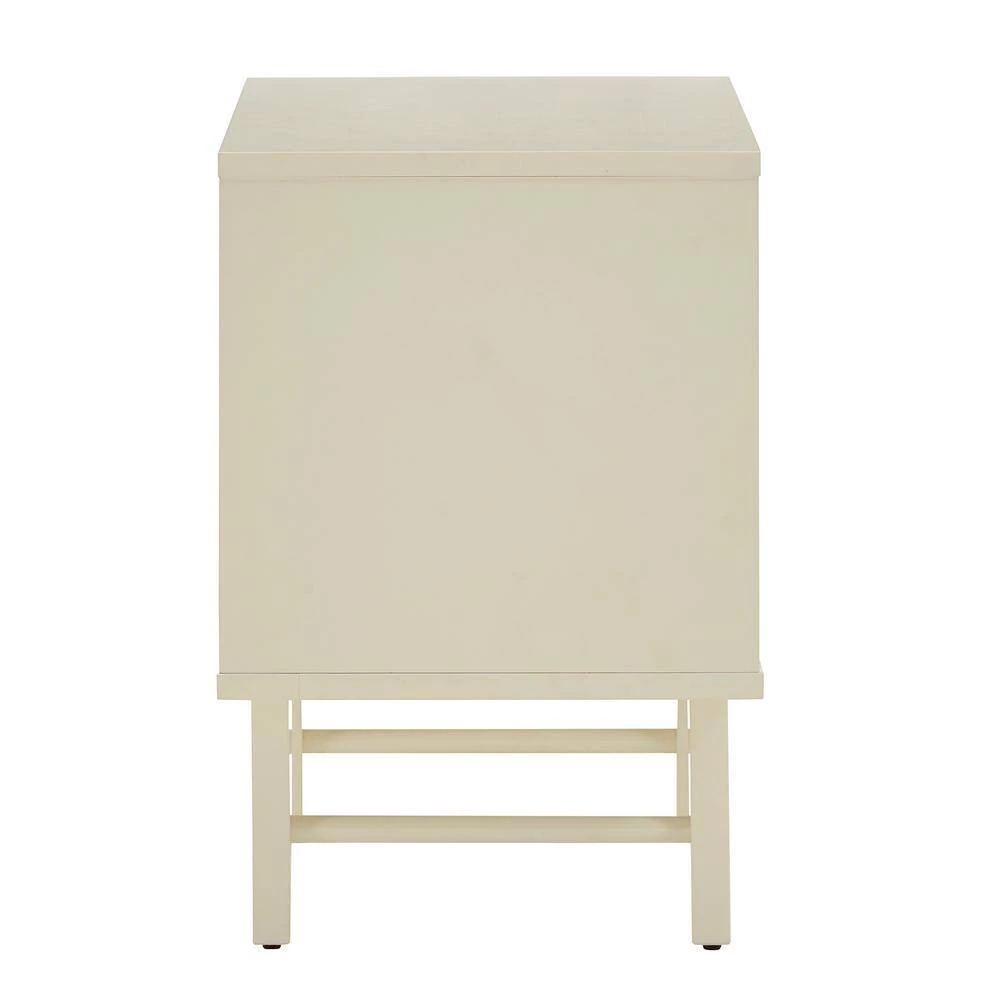 Butter White And Light Charcoal Finish 2-Drawer Nightstand by HomeSullivan - Image 4