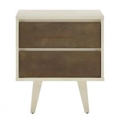 Butter White And Light Charcoal Finish 2-Drawer Nightstand by HomeSullivan