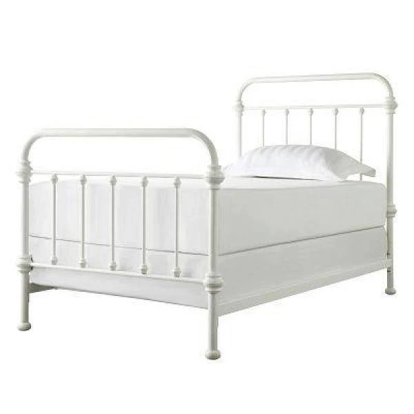 White Antique Graceful Victorian Metal Twin Bed by HomeSullivan - Image 2