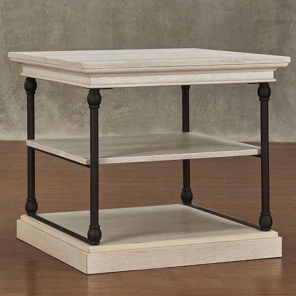 Manor Drive White Wash Side Table by HomeSullivan - Image 6