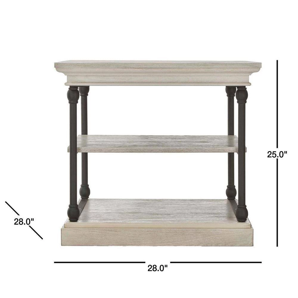 Manor Drive White Wash Side Table by HomeSullivan - Image 3