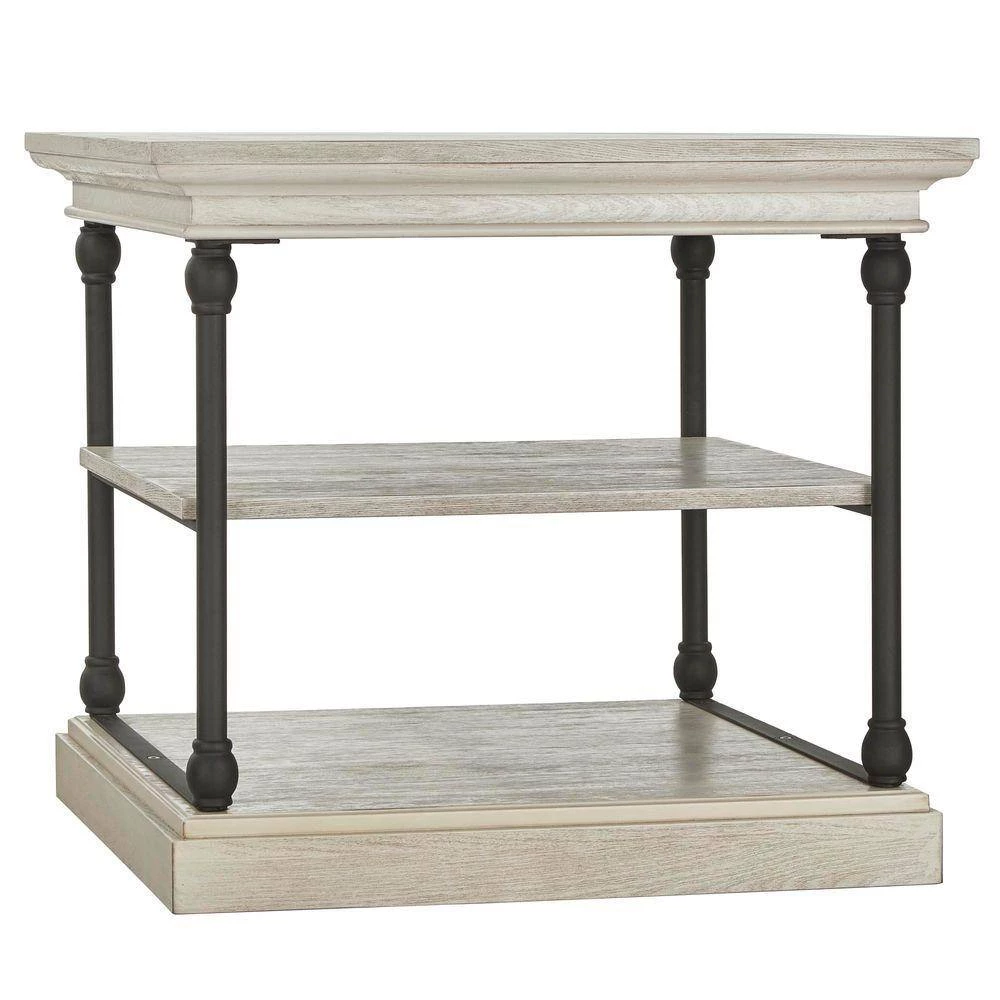 Manor Drive White Wash Side Table by HomeSullivan - Image 4