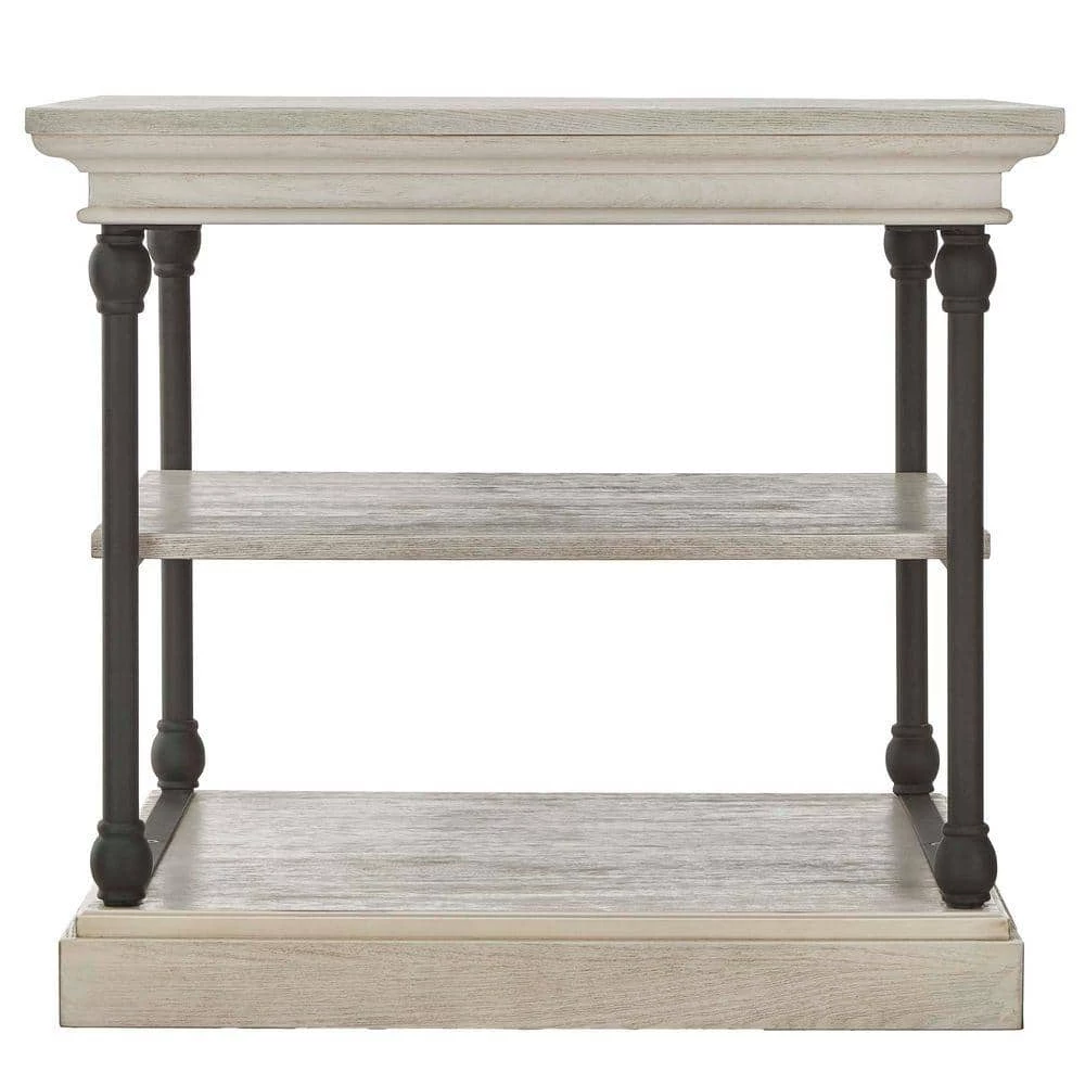 Manor Drive White Wash Side Table by HomeSullivan