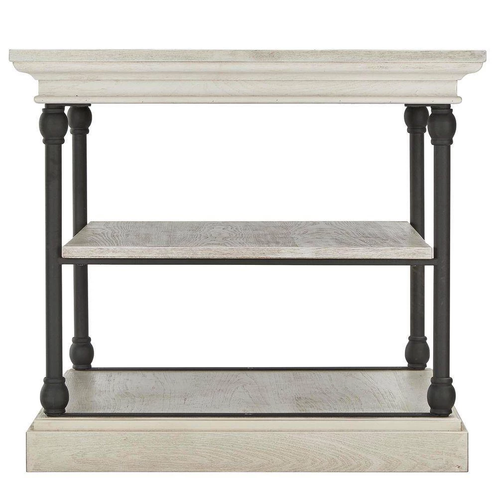 Manor Drive White Wash Side Table by HomeSullivan - Image 2